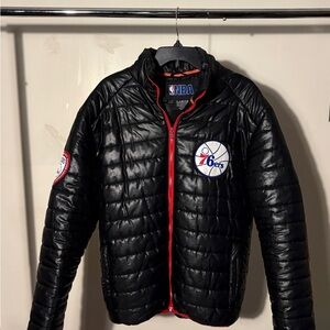 NBA Black and Red Puffer Jacket